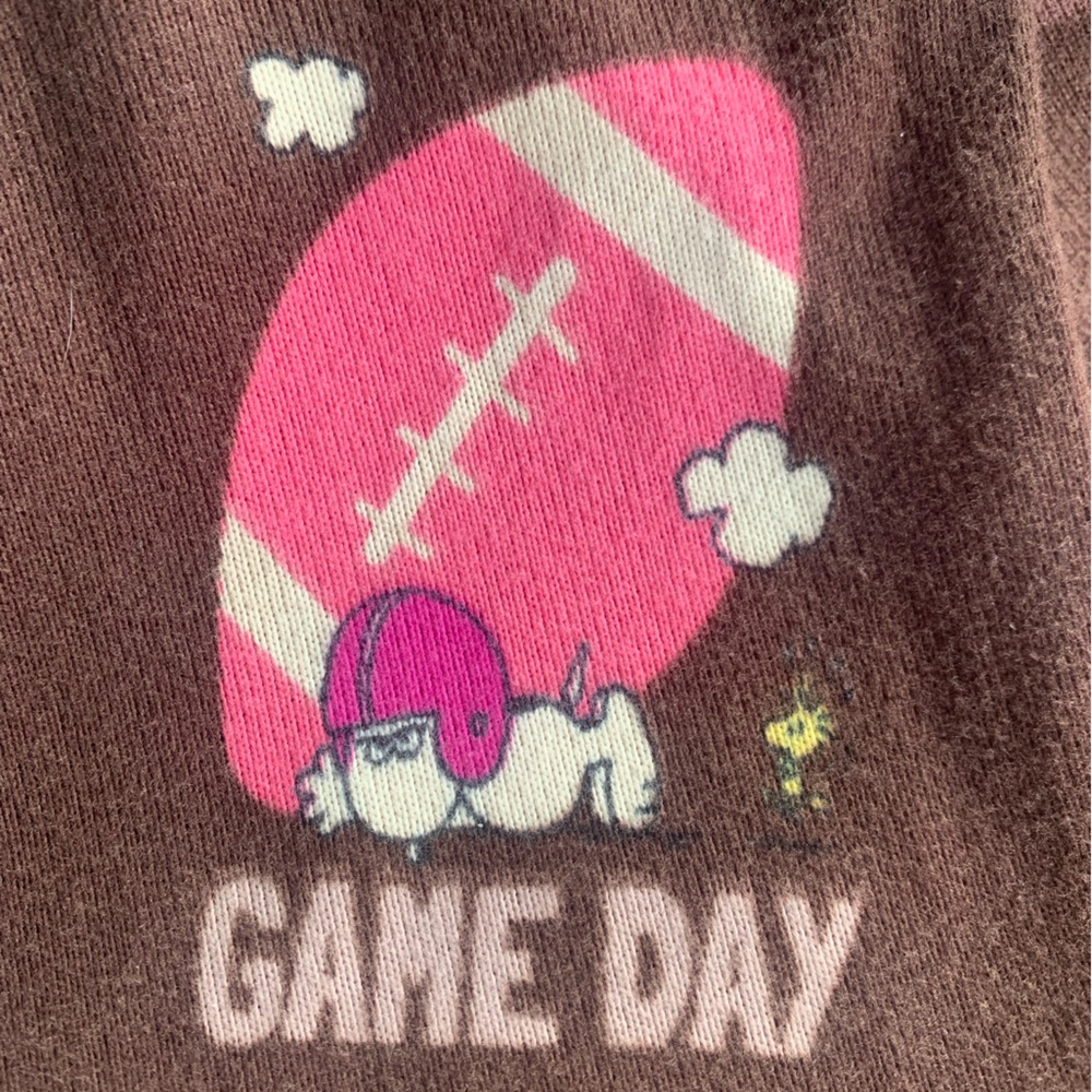 Snoopy Lounging Bell Bottom “Game Day”Pants  (NWT) Medium